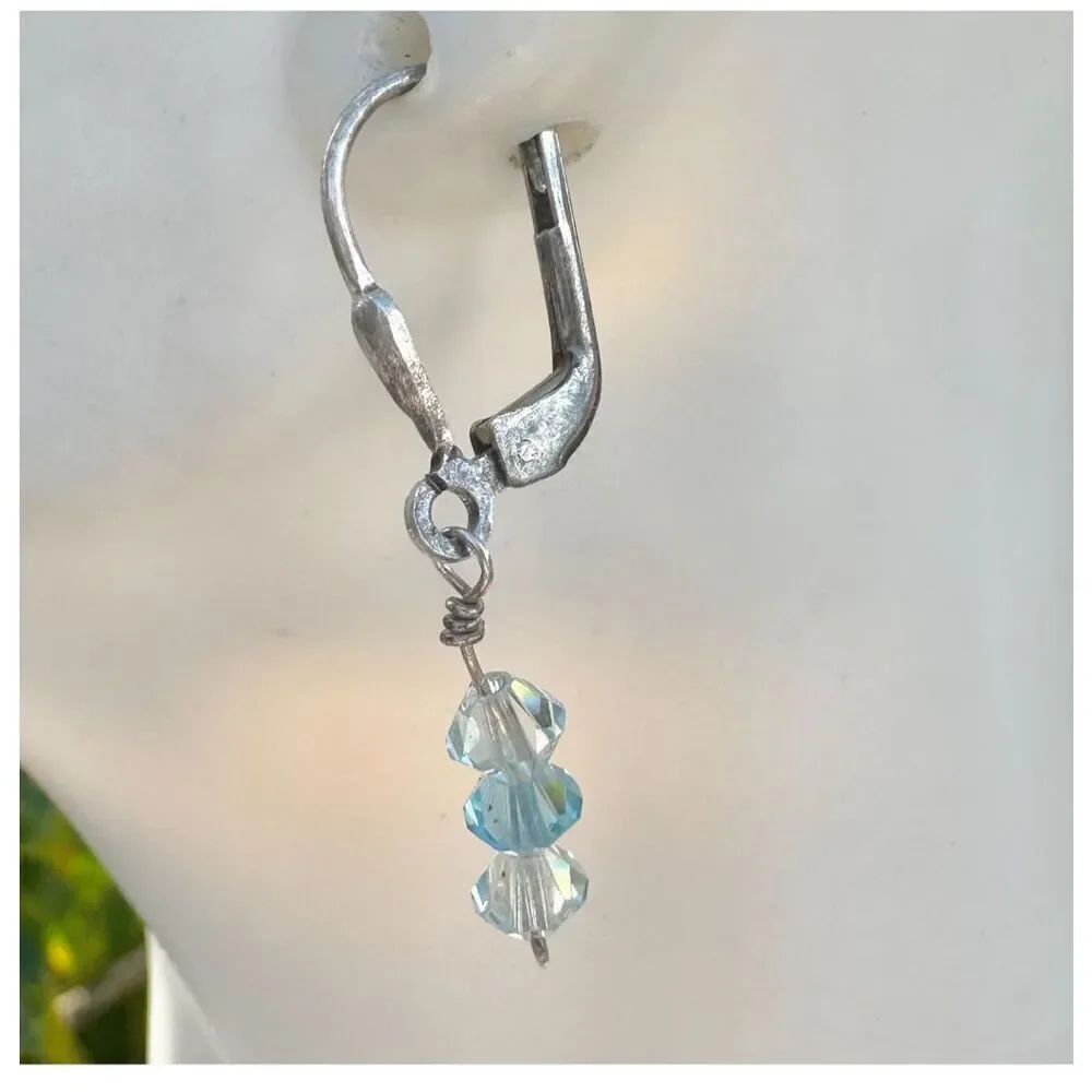 Sterling silver blueโSwarovski drop earrings